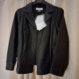 Black leather jacket 1X